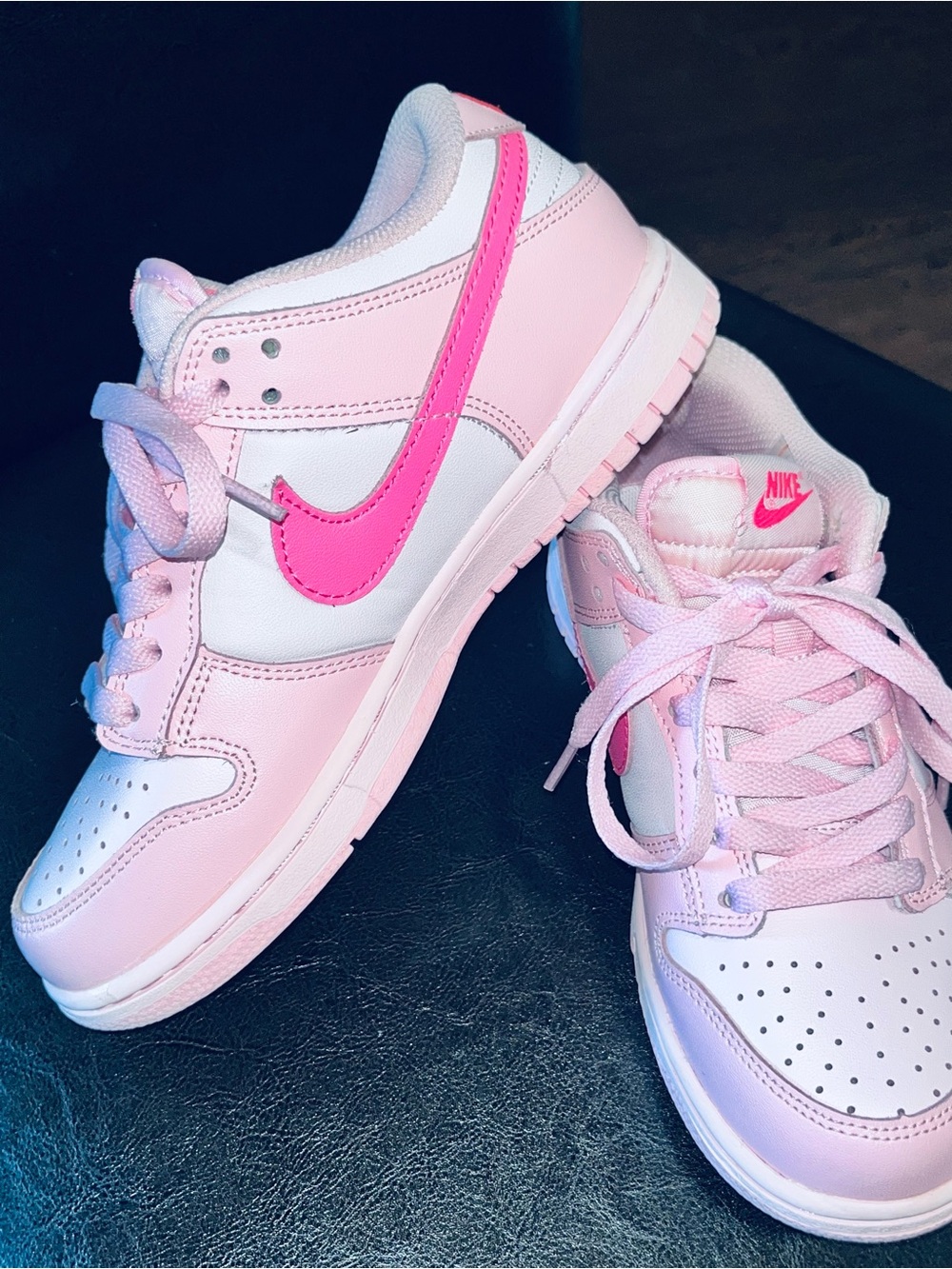 Nike Kids Low-Top Sneakers in Light Pink and Hot Pink